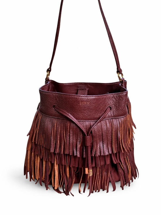 Lauren Ralph Lauren Handbags - Lauren Ralph Lauren Fringe Leather Bucket Bag Brown Boho Western